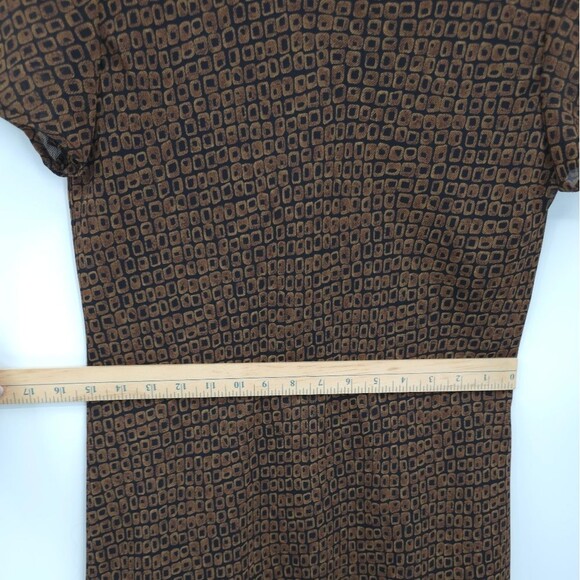 Vintage 90s Carole Little Midi Dress Forest Fairy Boho Geometric Print Grunge - Picture 13 of 15